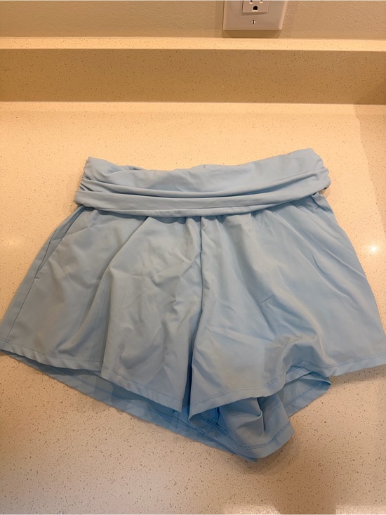 JoyLab Pants - JoyLab Light Blue Fold-Over Waist Athletic Shorts